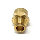 Brass fitting on a white background