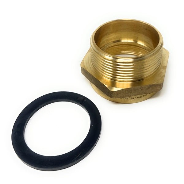 BSPP to NPT brass adapter with included washer