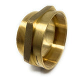 Gold metal fitting on a white background