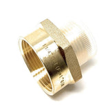 1" G Thread BSPP male to 1 1/4" NPT female brass adapter - lead-free Cascada fitting