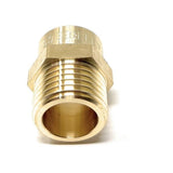 Comparison of G Thread (parallel) and NPT (tapered) threads on the 1/2-inch BSPP Male to 3/8-inch NPT Female Adapter, highlighting their unique sealing mechanisms