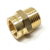 Close-up of lead-free brass material used in the 1/2-inch BSPP Male to 3/8-inch NPT Female Adapter, showcasing corrosion-resistant and durable construction