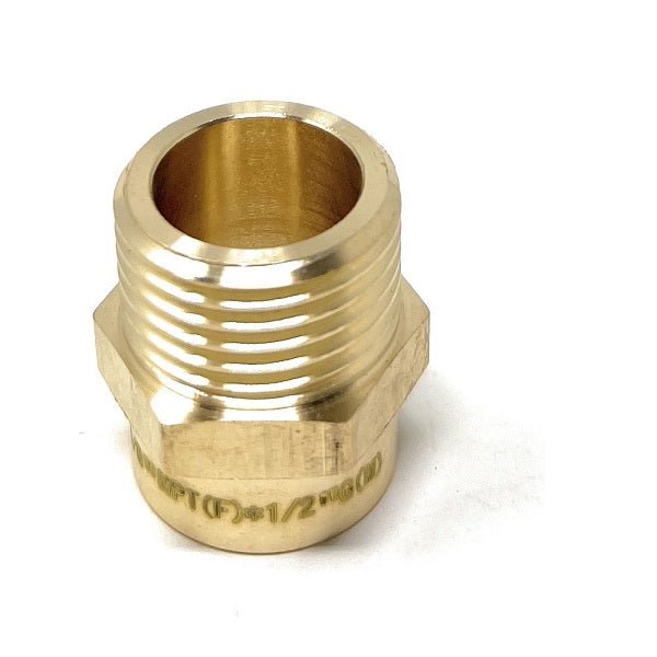 Lead-free brass G Thread to NPT adapter in a hydraulic system, ensuring reliable and durable connections under high pressure