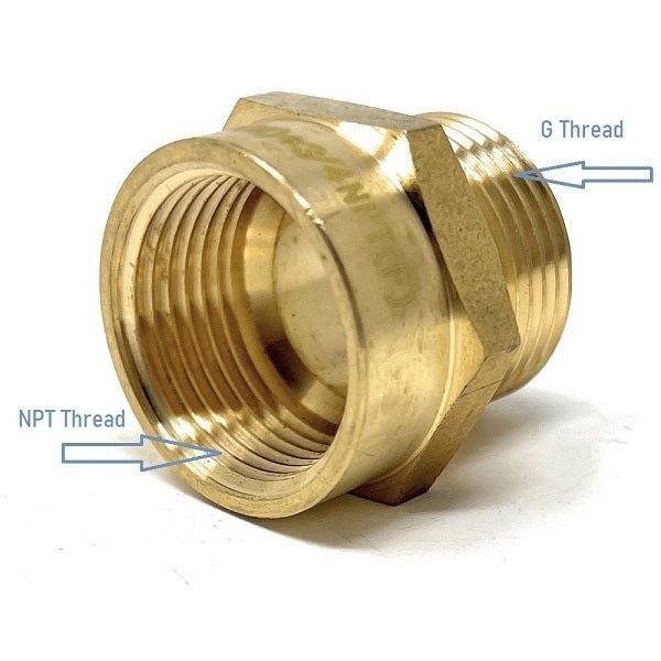 G Thread (Metric BSPP) Male to NPT Female Adapter - Lead Free (3/4" x 3/4") - Cascada Showers