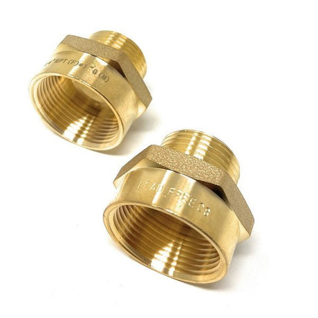 Cascada Two brass plumbing fittings on a white background