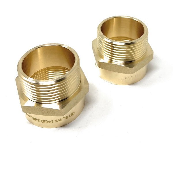 Lead-Free G Thread (Metric BSPP) Male to NPT Female Pipe Fitting Adapter - 1/4" - 3"