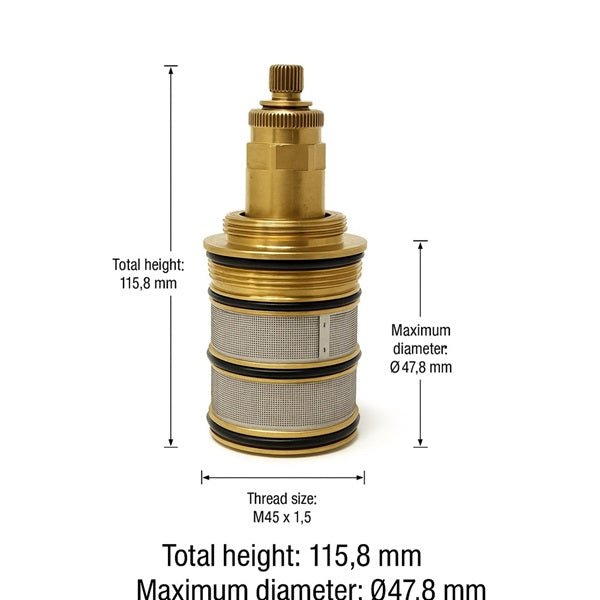 Compact Thermostatic Replacement Cartridge 3.94 x 3.74 x 2.36 Inches