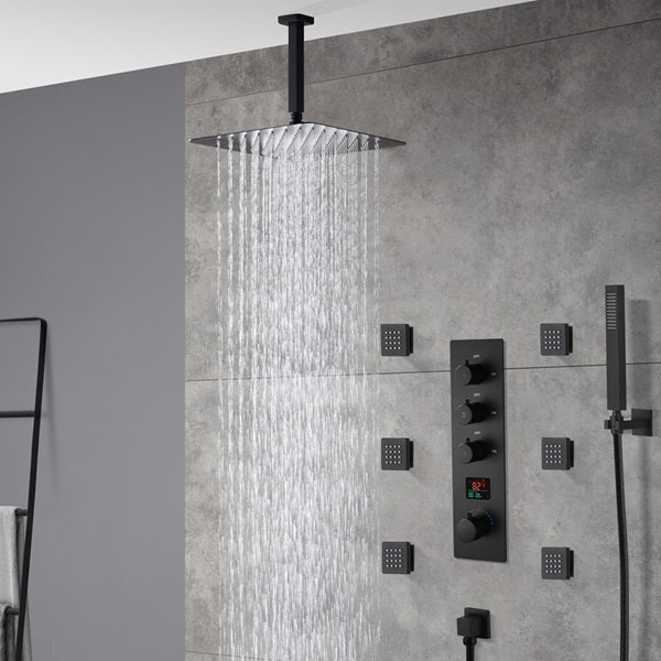 10" Thermostatic Digital Shower System | Black Finish – Cascada Showers