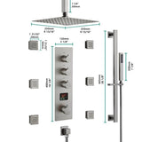 10" Thermostatic LCD Display Shower System by Cascada Showers - Cascada Showers