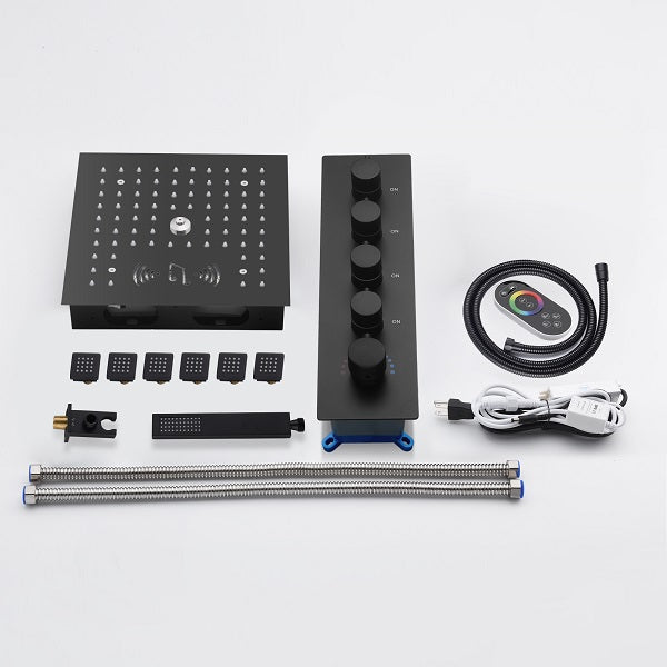 12" Music LED shower system with builtin Bluetooth Speaker Cascada Showers