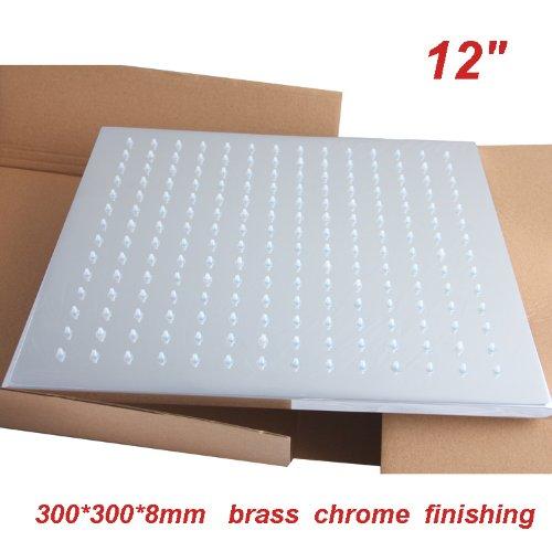 12'' Square LED Rainfall Shower Head Chrome Finish: Cascada