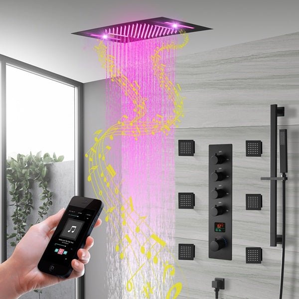 15"x23" Catania Digital LED Music Shower System by Cascada Showers - Cascada Showers