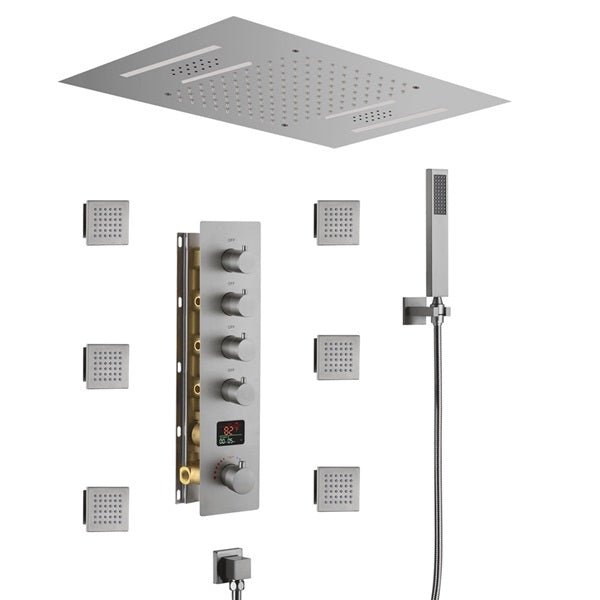 15"x23" Trento Digital LED Shower System By Cascada Showers - Cascada Showers