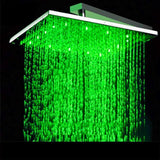 showerhead system rain head shower with handheld sets complete led faucet faucet waterfall head light rainfall spout hand holder hose remote controller lights held bathroom set control color change metal wall mount rainfall waterfall Hand Shower Mode Cascada Luxury 16" Square Ceiling Mounted Thermostatic Rainfall LED Shower With Body Jets Automated LED Light RGB Color - Stainless Steel shower head, thermostatic shower, rain shower, rain shower faucet, shower head sets for bathroom