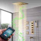 16” Square LED Music shower system - Cascada Showers