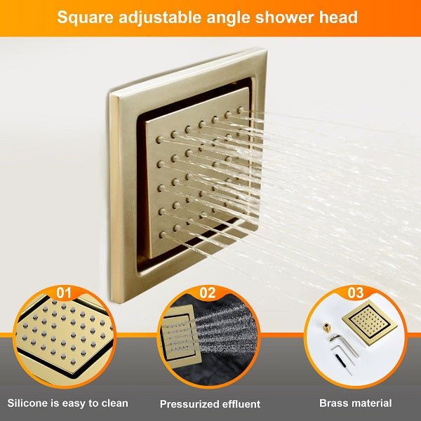 16” Square LED Music shower system - Cascada Showers