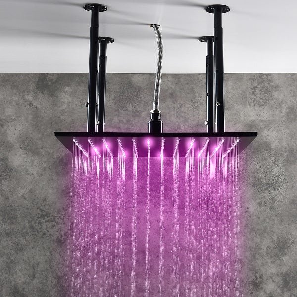 Rain Shower System with LED Shower Head Thermostatic Valve