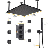 16” Square LED shower system with 3 knob thermostatic Valve - Cascada Showers