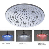 16" Stainless Steel Ceiling Mount Round Rainfall LED Shower Head - Cascada Showers