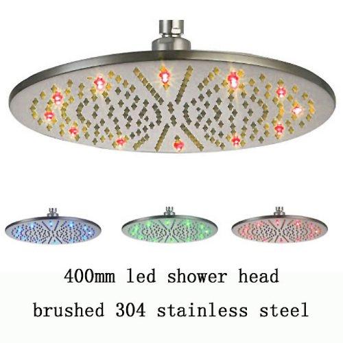 16'' Ceiling Mount Round LED Rainfall Shower Head –Stainless