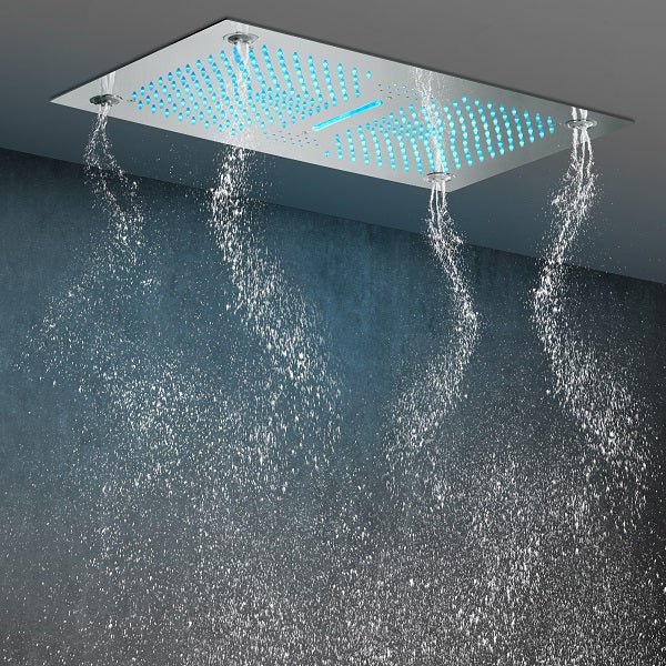 Cascada Luxury 16”x28” Music LED Shower System Bluetooth Speakers Cascada Showers