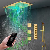 16" x 28" music led shower system with built in bluetooth speakers