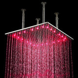 20" Rainfall LED Luxury Shower Set, Brushed Nickel Finish - Cascada Showers