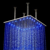 20" Rainfall LED Luxury Shower Set, Brushed Nickel Finish - Cascada Showers