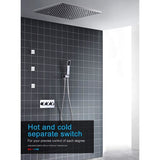 20" Square LED Ceiling Mounted Thermostatic Shower System - Cascada Showers