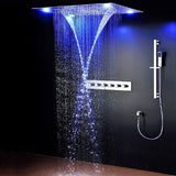 23" x 31" Recessed LED Shower System with 5 Functions and Shower Sliding Bar - Cascada Showers