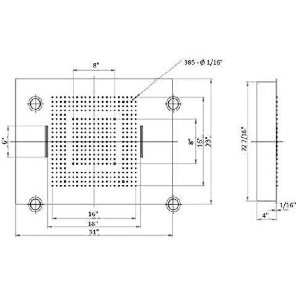 23" x 31" Recessed LED Shower System with 5 Functions and Shower Sliding Bar - Cascada Showers