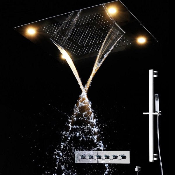 Luxurious Led Waterfall Rainfall Shower System Cascada Showers 