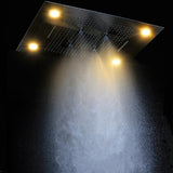 led shower head with speaker 23"x31" Luxurious Classic Design recessed LED shower system built in Bluetooth speakers - Cascada Showers