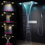 bluetooth shower head 23"x31" Luxurious Classic Design recessed LED shower system built in Bluetooth speakers - Cascada Showers