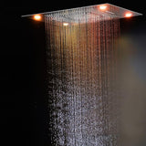 led shower head with speaker 23"x31" Luxurious Classic Design recessed LED shower system built in Bluetooth speakers - Cascada Showers