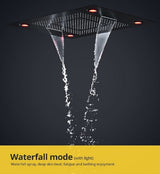 23"x31" Luxurious Classic Design waterfall & rainfall LED shower system – 6 mode - Cascada Showers