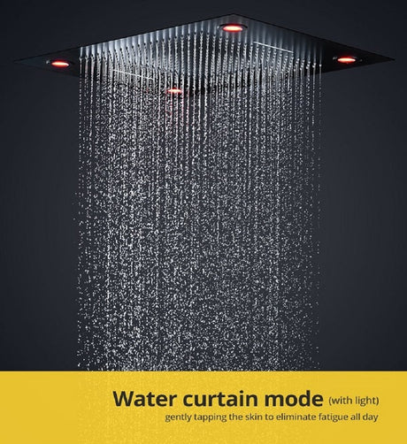 23"x31" Luxurious Classic Design waterfall & rainfall LED shower system – 6 mode - Cascada Showers