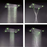 23"x31" Luxurious Waterfall LED Rain Shower Set Stainless Steel Polish - Cascada Showers