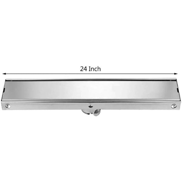 24" Stainless Steel Insert Linear Floor Drain for Shower, Rectangle - Cascada Showers