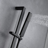 27" Shower Sliding Bar with Adjustable Hand Shower Holder - Square Shape - Cascada Showers