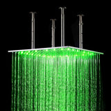 31" Stainless Steel Luxury Square LED Rain Bathroom Shower Heads - Cascada Showers