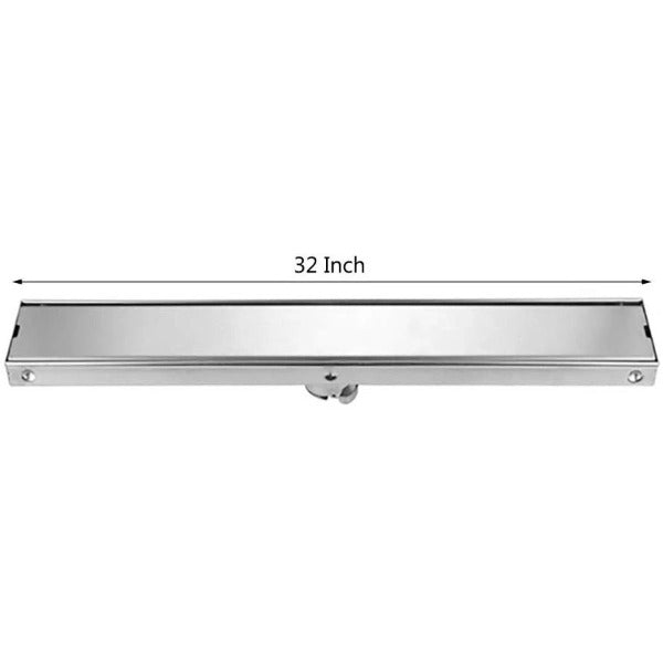 32" Stainless Steel Insert Linear Floor Drain for Shower, Rectangle - Cascada Showers