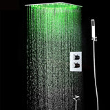 20" Ceiling Mounted Thermostatic Shower System LED Rainfall