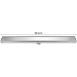 48" Stainless Steel Insert Linear Floor Drain for Shower, Rectangle - Cascada Showers