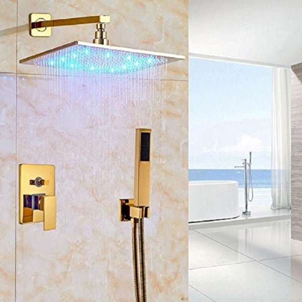 led shower system with dual thermostatic valve shower head shower head with handheld waterfall Shower Head led shower head best shower head oil rubbed bronze shower system bronze shower head set shower head