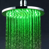 8" Round Multi Color LED Rain Shower Head, Polished Chrome - Cascada Showers