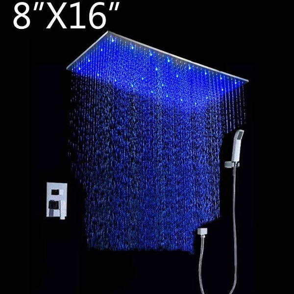 led shower system with dual thermostatic valve shower head shower head with handheld waterfall Shower Head led shower head best shower head oil rubbed bronze shower system bronze shower head set shower head