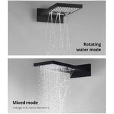 9"x22" Matt Black Wall Mounted Multi Settings Shower System - Cascada Showers