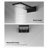 9"x22" Matt Black Wall Mounted Multi Settings Shower System - Cascada Showers