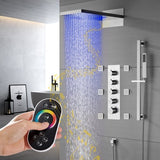 9"x22” Music LED shower system with built-in Bluetooth Speaker - Cascada Showers
